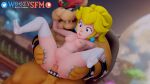  1girl anal anal_penetration anal_sex blonde_hair blue_eyes bowser breasts canon_couple interspecies nipples penis_in_ass princess_peach pussy sex super_mario_bros. 