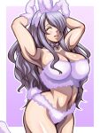  1girl 1girl alluring animal_ears big_breasts camilla_(fire_emblem) cleavage fire_emblem high_res lavender_hair nintendo posing rabbit_ears rabbit_tail tail 