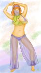  belly_dancer big_breasts daphne_blake scooby-doo see-through 