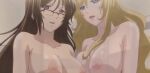after_sex anime big_breasts blonde_hair brown_hair brunette glasses hentai kiriya_hakushakuke_no_roku_shimai nude threesome
