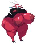  big_breasts demon female glasses high_res nipples original_character red_fur sssonic2 thick_thighs 