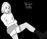 artist_name breasts erect_nipples greyscale hairless_pussy maria_(silent_hill_2) monochrome nipples no_panties pussy silent_hill silent_hill_2 small_breasts spread_legs stopit topless upskirt