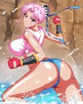 1girl anime big_breasts dark_brown_eyes dragon_quest dragon_quest_dai_no_daibouken dragon_quest_the_adventure_of_dai female_focus female_only maam nipples_visible_through_clothing pink_hair solo_female solo_focus square_enix teen tettory thick_thighs thighs video_game_franchise