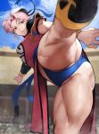 1girl anime big_breasts dark_brown_eyes dragon_quest dragon_quest_dai_no_daibouken dragon_quest_the_adventure_of_dai female_focus female_only maam pink_hair solo_female solo_focus square_enix teen video_game_franchise yoshio_(55level)