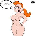 1girl aged_up annoyed big_breasts cartoon_network light-skinned_female looking_at_viewer mindy_(billy_&amp;_mandy) nipples nude older orange_hair pussy rarewaifus standing talking_to_viewer the_grim_adventures_of_billy_and_mandy wide_hips