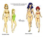  4girls bikini cornelia_hale elizabeth_hale female_only milf mrsamson00_(artist) one-piece_swimsuit susan_vandom swimsuit w.i.t.c.h. white_background will_vandom 