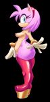1girl amy_rose anthro bangs black_background blue_eyes boots box_chan breast fur furry gloves headband hedgehog looking_at_viewer nipple nude pink_fur sega sideboob simple_background sonic_the_hedgehog_(series) standing tagme thigh_high_boots wide_hips