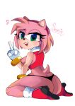 1girl after_fellatio amy_rose anthro ass black_panties black_thong boots breast cum cum_in_mouth cum_on_fingers dat_ass fur furry gloves green_eyes half-closed_eyes headband heart hedgehog kneel lipstick looking_at_viewer nipple open_mouth panties pink_fur pink_lipstick sega sh1ann sideboob simple_background smile sonic_the_hedgehog_(series) tagme tail thong white_background