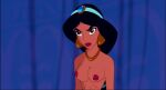  1girl aladdin_(series) alluring black_hair breasts disney edit female_abs fit_female hot nipples nude princess_jasmine voluptuous 