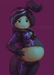  breasts cleavage female freckles gloves jacket leather lego multicolored_hair pregnant the_lego_movie wyldstyle 