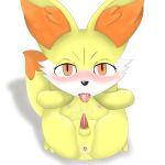  1_male 1boy after_sex blush cum cum_in_anus cum_in_mouth erection fennekin fur girly looking_at_viewer lying male male_only nipples nude penis pokemon porkyman presenting presenting_anus red_eyes slit_pupils solo yellow_fur 