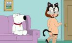  ass brian_griffin cat_mask erect_nipples family_guy fishnets mask meg_griffin tail_plug thighs 