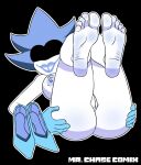 1girl 2d 2d_(artwork) artist_name ass barefoot black_background blue_gloves blue_hair blue_high_heels blush breast breasts deltarune digital_media_(artwork) feet foot_fetish foot_focus giga_queen legs looking_at_viewer mr._chase_comix nipple nipples presenting presenting_pussy pussy queen_(deltarune) shaded_eyes shoes shoes_removed smile soles solo thighs toes undertale_(series) video_game_character video_games