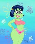 bra breasts glasses green_skin mermaid mr_valentine00 nickelodeon no_pants princess_mindy_(spongebob) sexy spongebob_squarepants underwater