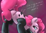 anus atryl cutie_mark equine friendship_is_magic hair hasbro horse leggings long_hair looking_at_viewer mlp my_little_pony pink_hair pinkie_pie pinkie_pie_(mlp) pony presenting pussy smile tail text