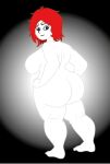  bare_shoulders barefoot bbw big_ass big_breasts goth nude red_hair ruby_gloom ruby_gloom_(character) thick_thighs 