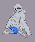 1boy 2020s 2023 animated_skeleton blue_eye blue_penis bottomless bottomless_male clothed clothing ectopenis ectoplasm grey_background kneel male male_only mellouwana monster partially_clothed partially_clothed_male penis sans sans_(undertale) simple_background skeleton sketch solid_color_background solo_male undead undertale undertale_(series)