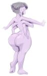 1girl 6_arms angstrom anthro anthro_only arachnid ass bubble_butt butt_crack closed_eyes completely_nude completely_nude_female female_anthro female_only full_body glasses grin hands_on_hips large_ass monster muffet multiple_arms multiple_eyes naked_female nude nude_female purple_body purple_skin solo_anthro solo_female spider spider_girl undertale undertale_(series) wide_hips