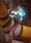  1boy 1girl big_breasts big_penis bouncing_ass bouncing_breasts brown_eyes brown_hair bubble_butt clitoral_stimulation fpsblyck looking_at_viewer masturbation moaning overwatch reverse_cowgirl_position spread_legs thick_thighs tracer_(overwatch) vaginal_penetration 