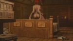  1boy 1girl big_breasts big_penis bouncing_ass bouncing_breasts bubble_butt green_eyes hand_grab lm19 moaning red_hair reverse_cowgirl_position the_witcher thick_thighs triss_merigold vaginal_penetration 