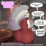  1girls 2023 2d 2d_(artwork) big_ass big_ass cuddlecore disney eda_clawthorne high_res high_res high_resolution hourglass_figure huge_ass huge_ass long_hair looking_at_viewer looking_back pinup pointy_ears red_dress sitting smug snaggle_tooth stool the_owl_house thick_ass thick_butt white_hair 