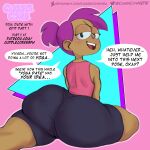 1girl 2023 2d ass ass_focus big_ass bubble_butt cartoon_network cuddlecore dat_ass enid enid_(ok_k.o.!_lbh) enid_mettle female_only high_res high_resolution huge_ass looking_at_viewer looking_back ok_k.o.!:_let&#039;s_be_heroes pinup purple_hair tagme text text_bubble thick_ass thick_thighs thighs tight_clothing tight_pants yoga yoga_pants yoga_pose