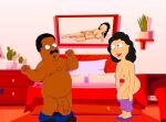  ass bonnie_swanson breasts cleveland_brown dark-skinned_male dark_skin erect_nipples family_guy huge_penis thighs undressing 
