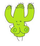 1girl breasts cactus carmen_verde cartoon_network closed_mouth female_only green_nipples grin looking_at_viewer nipples open_eyes smiling_at_viewer the_amazing_world_of_gumball white_background