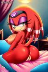 ai_generated anthro anus bed booty breasts butt butthole female_only mobians.ai pussy sega shade_the_echidna sonic_the_hedgehog_(series) thick_thighs