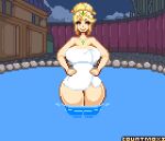 1girl 1girl 2d 2d_animation alluring arms_above_head arms_up ass ass bath big_ass big_ass big_breasts blonde_hair breasts countmoxi female_only gif hair hair_ornament light-skinned_female light_skin long_hair mythra naked_towel nintendo nipples onsen pixel_animation pixel_art pose smug stripping thick thick_thighs thighs tied_hair towel towel_only undressing voluptuous water wide_hips work_in_progress xenoblade_(series) xenoblade_chronicles_2