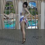 1girl 3d ass black-kat-3d-studio breasts dress female_only solo_female
