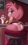  1girl amy_rose anthro ass big_ass clothed cranihum dat_ass dress female female_only furry hedgehog looking_at_viewer looking_back panties sega shoes skirt solo sonic_the_hedgehog_(series) underwear upskirt white_panties white_underwear 