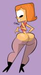 1girl 2021 ass ass_cleavage big_ass bottom_heavy bubble_butt butt_crack cartoon_network clothing dat_ass debbie_turnbull female female_only huge_ass looking_at_ass looking_at_self looking_back mature_female milf no_panties no_underwear oboithisisfunky orange_hair pants robotboy shirt shoes solo tagme thick_thighs wide_hips yoga_pants