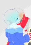 2010s 2017 2boys animated_skeleton blue_blush blue_hoodie blue_jacket blush bottom_sans brother brother/brother brother_and_brother brothers clothed duo fingers_interlocked fontcest hooded_jacket hoodie incest interlocked_fingers intertwined_fingers jacket kissing male male_only mintea_007 monster off_shoulder off_shoulders papyrus papyrus_(undertale) papysans sans sans_(undertale) seme_papyrus skeleton top_papyrus uke_sans undead undertale undertale_(series) unseen_male_face upper_body yaoi