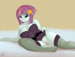  1girl corset equestria_girls female friendship_is_magic lingerie looking_at_viewer matimus91 mostly_nude my_little_pony no_panties pussy solo stockings sunny_flare 