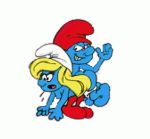  ass blonde_hair blue_skin breasts erect_nipples nipples nude smurfette spank spanking the_smurfs uncensored 