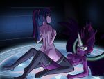  2_girls 2girls ass bespectacled breasts equestria_girls female female/female female_only friendship_is_magic glasses lesbian long_hair midnight_sparkle mostly_nude my_little_pony naked_stockings no_bra no_panties ponytail selfcest stockings twilight_sparkle twilight_sparkle_(mlp) wings yuri 