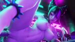  1boy 1girl axcellsfm big_breasts big_penis black_hair bouncing_ass bouncing_breasts bubble_butt glowing_eyes juri_han looking_at_viewer moaning purple_eyes shaved_pussy spread_legs standing standing_sex street_fighter thick_thighs vaginal_penetration 