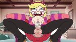  1boy 1girl ahegao blonde_hair blue_eyes canon_couple cum cum_in_pussy cum_inside girl_on_top horns incogneato male/female marco_diaz penis_in_pussy rolling_eyes sex spread_legs star_butterfly star_vs_the_forces_of_evil vaginal 