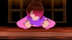  abuse bete_noire betty_noire brown_hair crying_with_eyes_open glitchtale pink_eyes pink_hair pink_shirt purple_shirt red_skirt skirt 