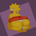 1girl 20th_century_fox aged_up ai_generated big_ass bottom_heavy dat_ass female female_focus female_only gigantic_ass huge_ass kneel lisa_simpson looking_back massive_ass shortstack solo solo_focus the_simpsons wet_pussy