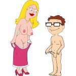  american_dad blonde_hair breasts brown_hair erect_penis erection francine_smith incest mother_&amp;_son pussy simple_coloring steve_smith topless transparent_background undressing 