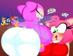 2_girls 3barts 3boys amy_rose anthro ass big_ass big_breasts blush breasts bubble_butt clothing confusion dat_ass dialogue echidna english_text fox furry hedgehog huge_ass knuckles_the_echidna lumina_flowlight male miles_&quot;tails&quot;_prower pointing question_mark sega sonic_shuffle sonic_the_hedgehog sonic_the_hedgehog_(series) text thick_thighs wide_hips