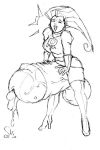  1girl drawing female female_only futanari jessie monochrome no_bangs pokemon sketch solo team_rocket 