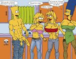  bart_simpson big_penis breasts cleavage flashing lisa_simpson maggie_simpson marge_simpson midriff pants_down pearls penis shirtless smile testicles the_fear the_simpsons yellow_skin 