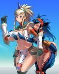  2girls :d :o animal_ears armband armor ass bandage bandeau bangs belt blonde_hair blue_eyes blue_hair blush breast_grab breasts butt_crack capcom censored choker cleavage cosine crop_top detached_sleeves elbow_gloves embarrassed fangs fishnets fundoshi fur_trim futanari gem gloves grabbing groping hairband heart heart_censor horn horns huge_breasts huge_penis kirin_(armor) large_breasts leaning_forward loincloth long_hair midriff monster_hunter multiple_girls nargacuga_(armor) naughty_face navel no_panties novelty_censor open_clothes open_mouth open_shirt outdoors penis pointless_censoring public_nudity red_eyes shirt short_hair skirt sky smile spiked_hair standing surprised thighhighs thighs turtleneck underboob veins veiny_penis white_hair wide_hips 