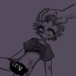 2boys artist_request blood bruises censored chris_afton crying crying_child crying_with_eyes_open evan_afton five_nights_at_freddy&#039;s hand_on_head partially_nude shirt_lift sketch source_request tears william_afton