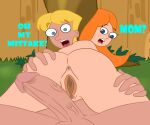  1boy 1girl aboud_204 ass ass_grab barefoot breasts butthole candace_flynn cndhpr disney disney_channel duckymomoisme eyebrows eyelashes grass jeremy_johnson laying_down looking_at_viewer open_eyes open_mouth orange_hair penis phineas_and_ferb sexy tree vaginal yellow_hair 