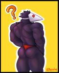 1boy 2020s 2021 2d 2d_(artwork) ? alternate_version_available anthro anthro_only artist_name ass avian bara black_body black_border black_fur buffyloop bulge darkner deltarune deltarune_chapter_2 digital_media_(artwork) furry male male_anthro male_only muscle muscular muscular_anthro muscular_male question_mark red_eyes red_underwear shiny shiny_ass shiny_skin simple_background solo_anthro solo_male swatchling swatchling_(deltarune) third-party_source thong topless topless_anthro topless_male undertale_(series) underwear video_game_character video_games