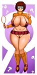  bra glasses huge_breasts mystery_inc scooby-doo shaved_pussy thighs thong velma_dinkley vn_simp 
